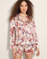 Long-Sleeve Notch Collar Pajama Top