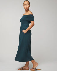 Off-The-Shoulder Midi Bra Dress
