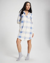Long-Sleeve Notch Collar Sleepshirt