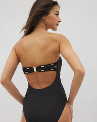La Cote Dazure Bandeau Macrame One-Piece Suit