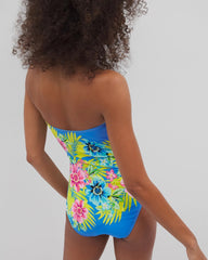 Let's Get Away Shirred Bandeau One Piece