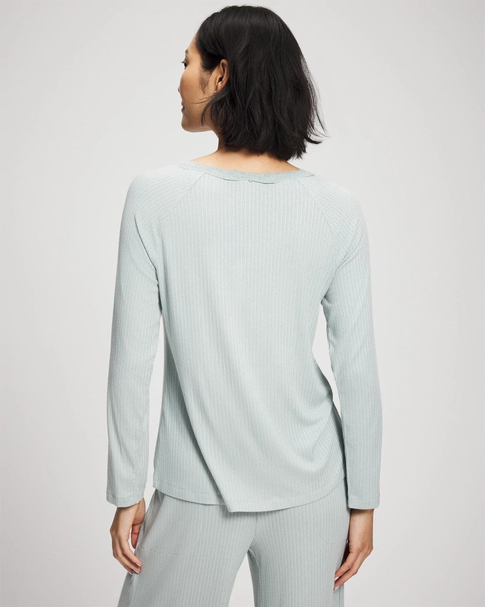 Pointelle Long Sleeve Pajama Top