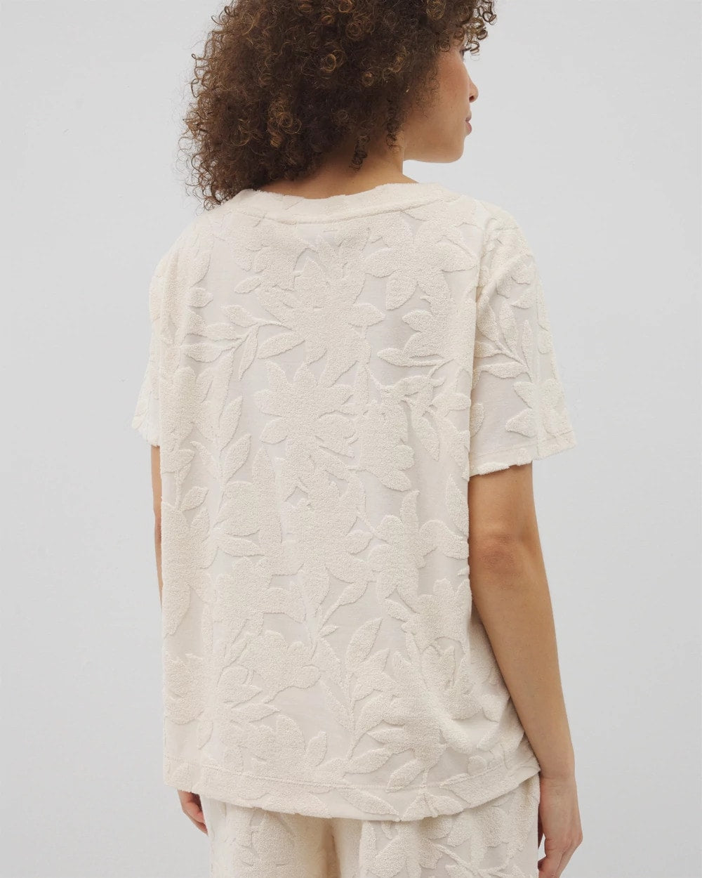 Jacquard Terry Short Sleeve Top