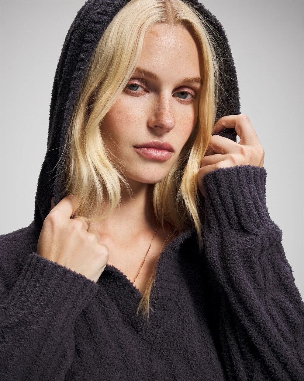 Cable Knit Plush Hoodie