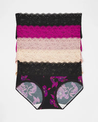 Hipster Panty with Super Soft Enchanting Lace 5 pack