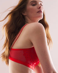 Balconette Bra with Mesh and Lace