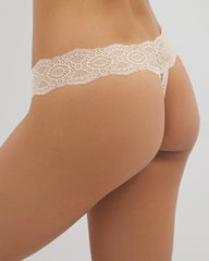 Embraceable Thong Panty with Crochet Lace
