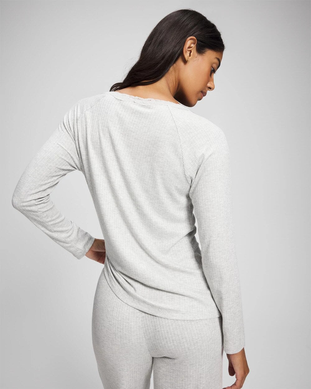 Pointelle Long Sleeve Pajama Top