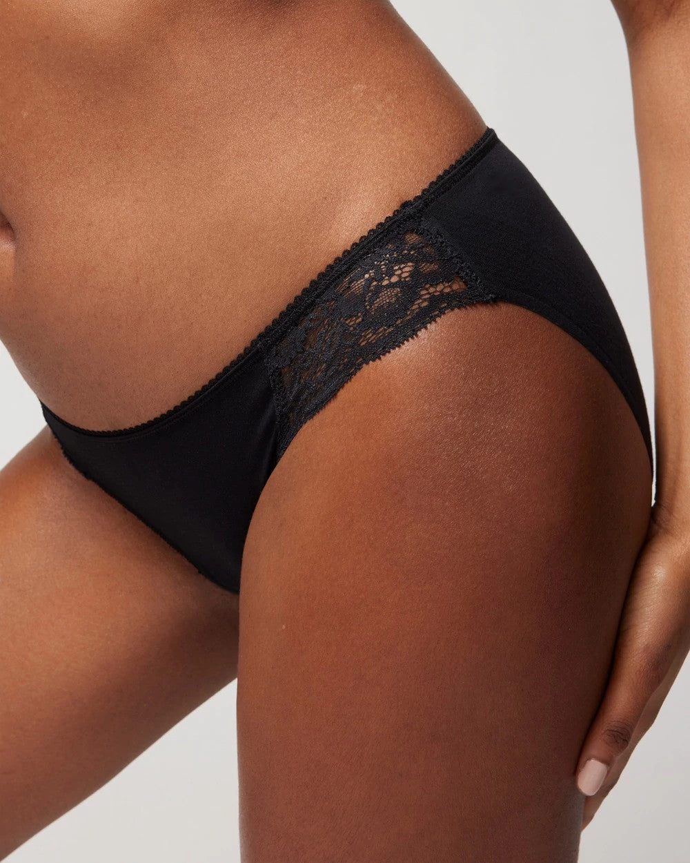 Cotton Blend Bikini Panty with Lace