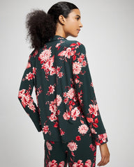 Cool Nights Long Sleeve Notch Collar with Piped Placket Pajama Top