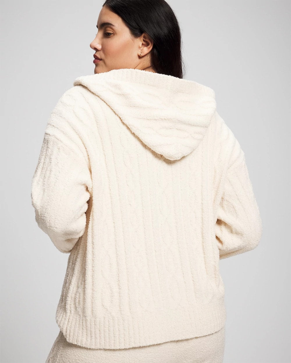 Cable Knit Plush Hoodie