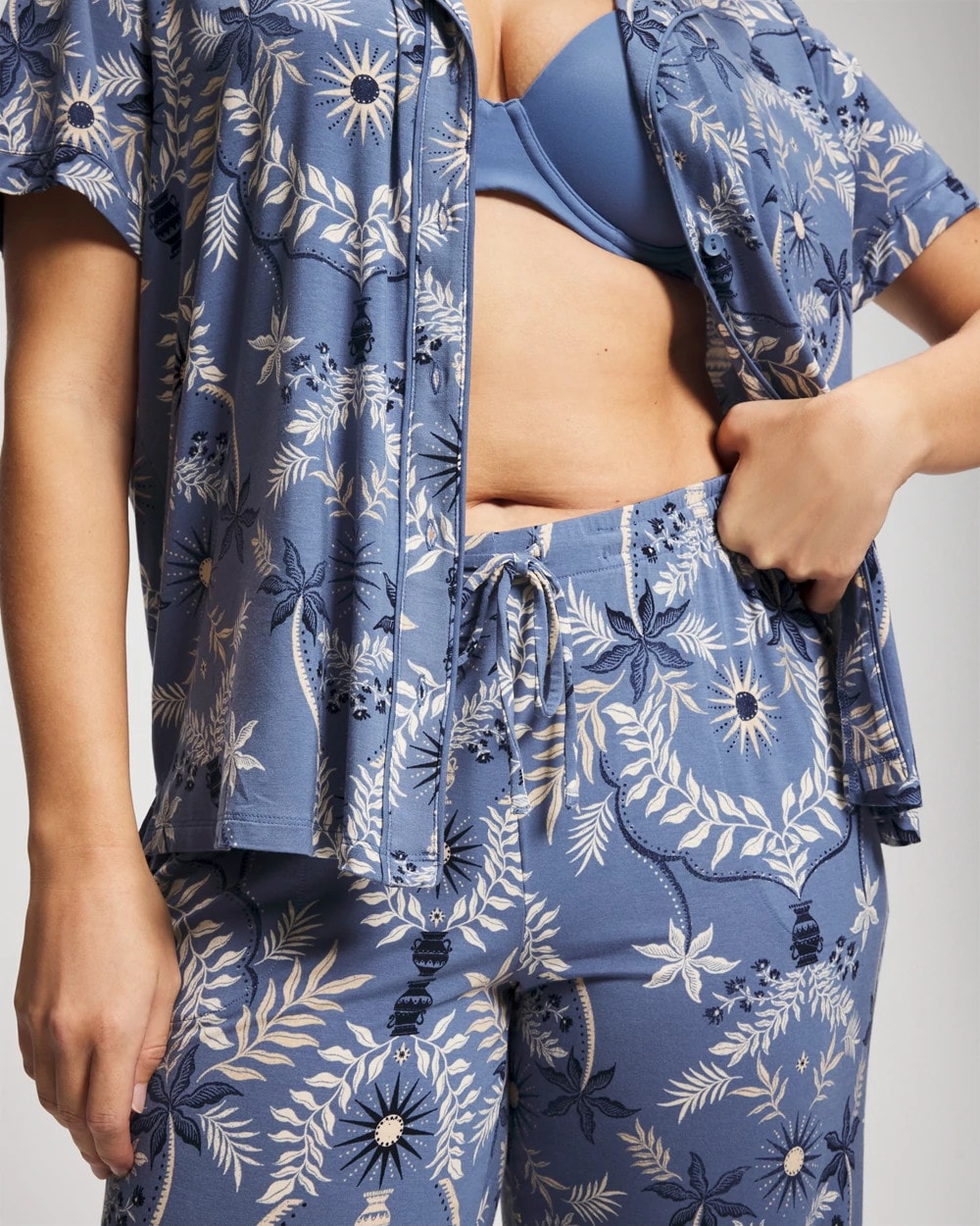 Piped Crop Pajama Pants