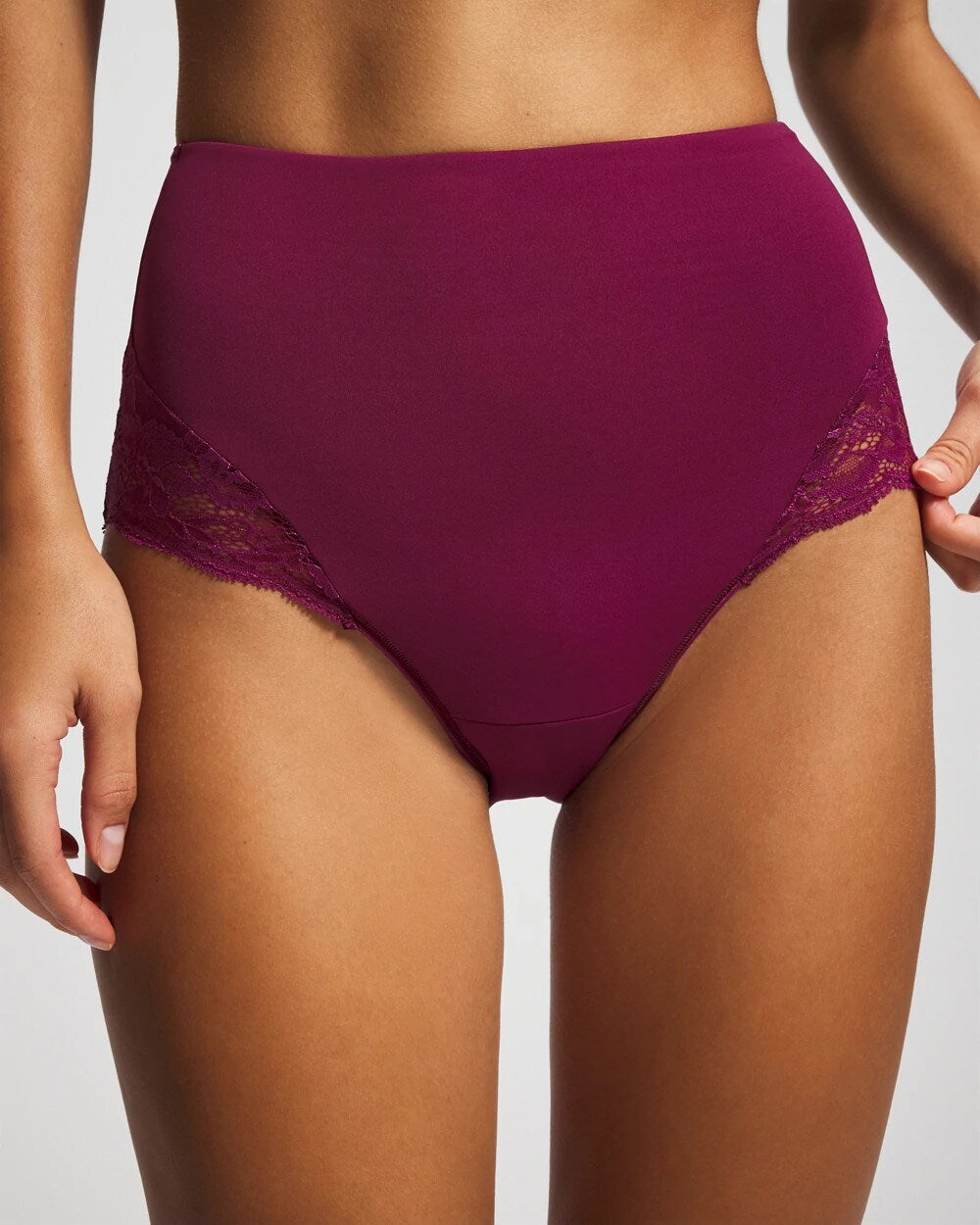 Tummy High-Waist Brief Panty with Lace