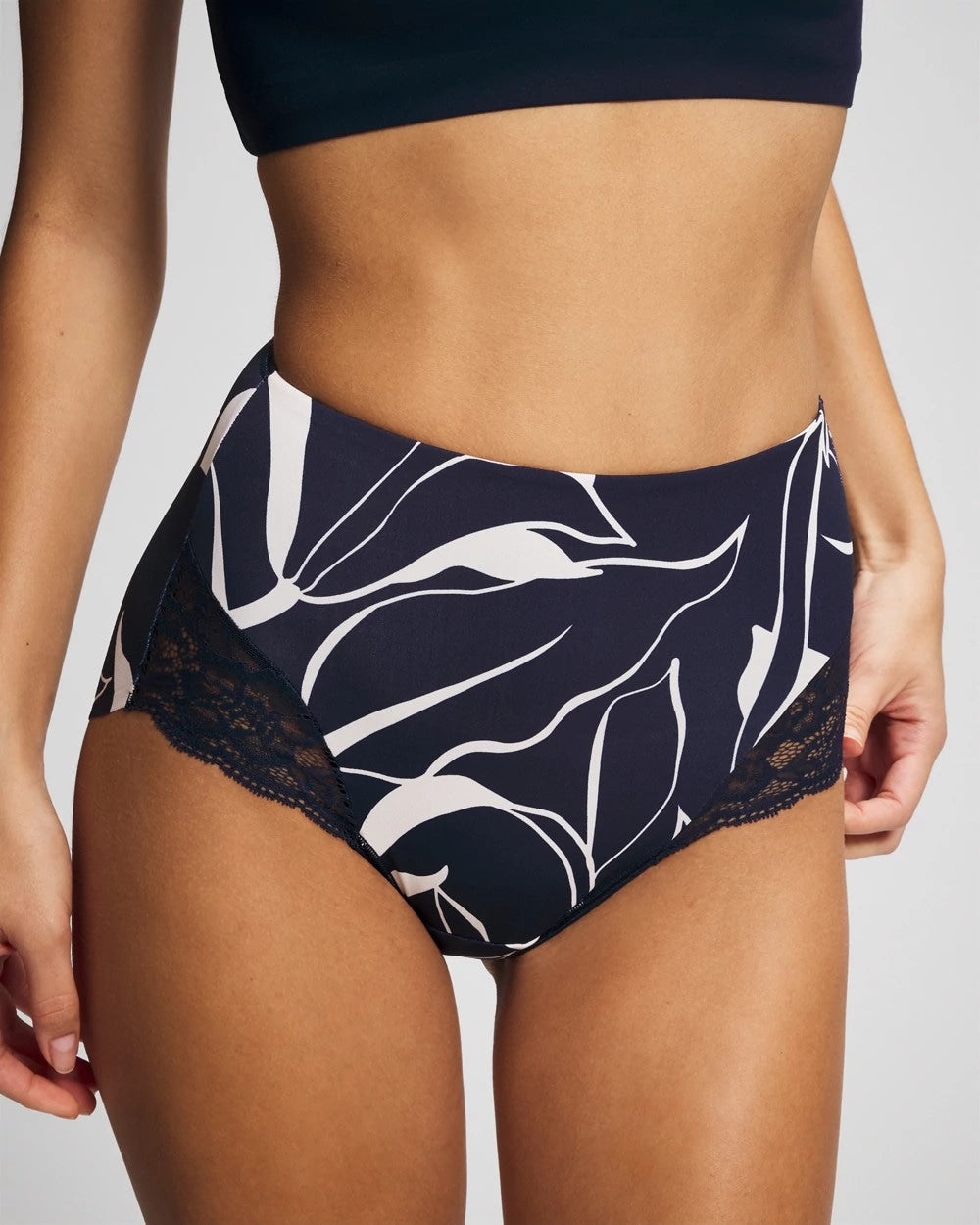 Tummy High-Waist Brief Panty with Lace