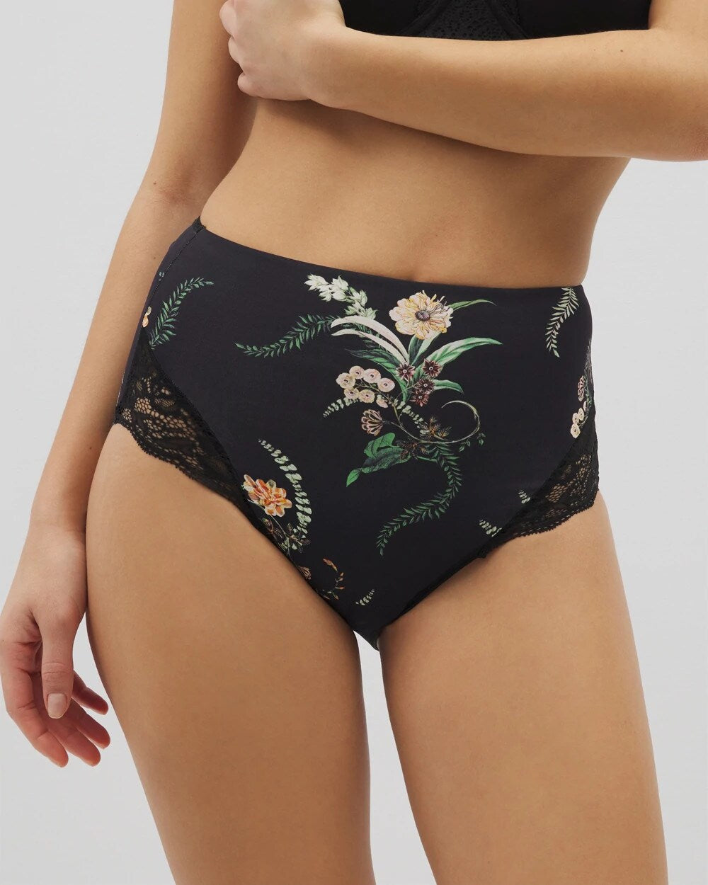 Tummy High-Waist Brief Panty with Lace