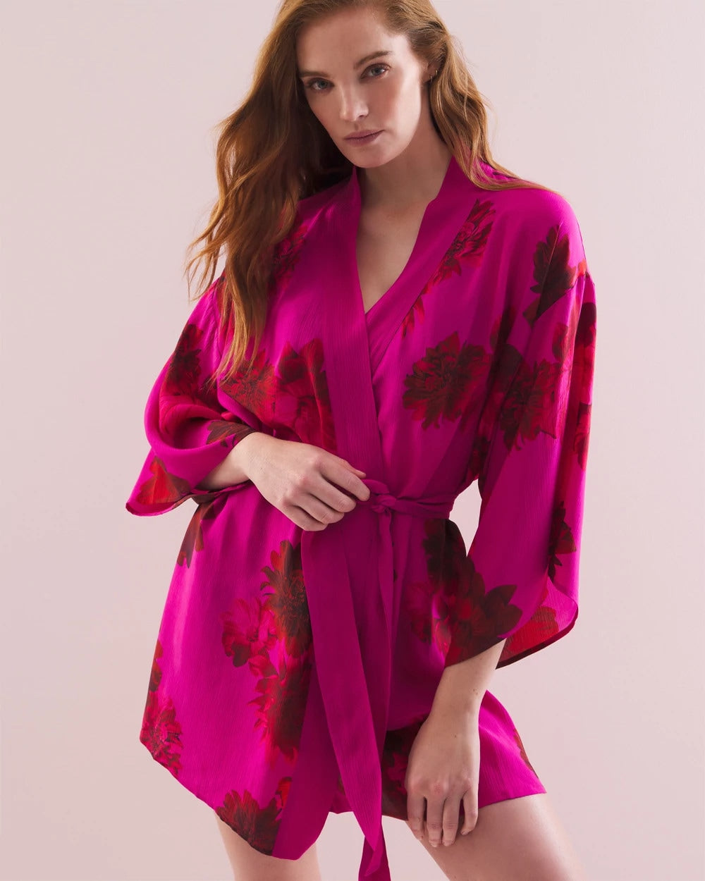 Silk Chiffon Short Robe