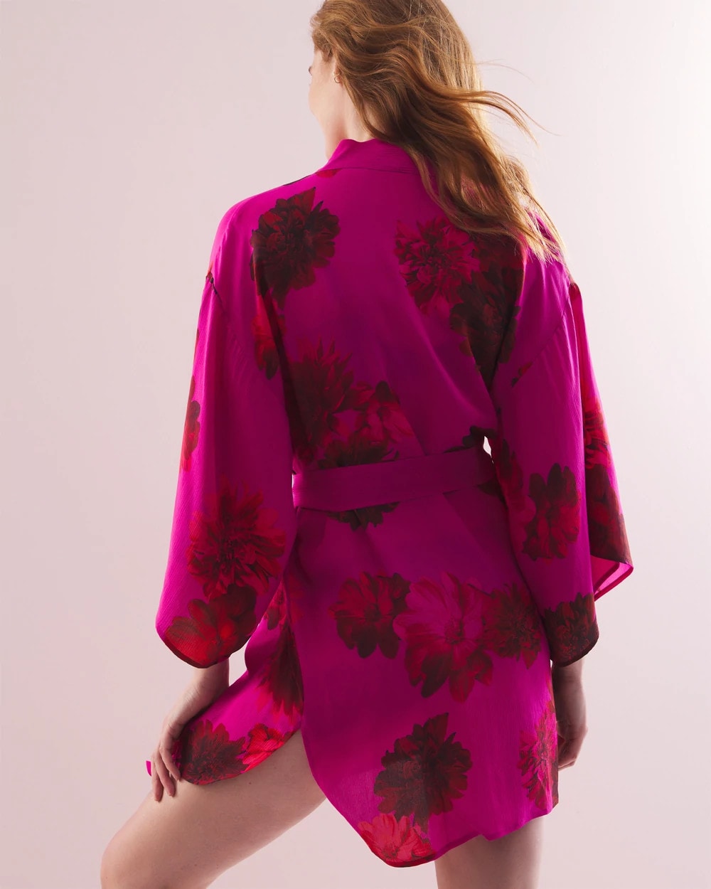 Silk Chiffon Short Robe