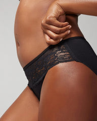 Cotton Blend Hipster Panty with Lace