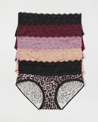 Hipster Panty with Super Soft Enchanting Lace 5 pack