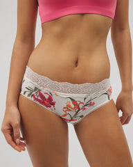 Embraceable Hipster Panty with Crochet Lace Waist