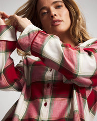 Long-Sleeve Notch Collar Pajama Top
