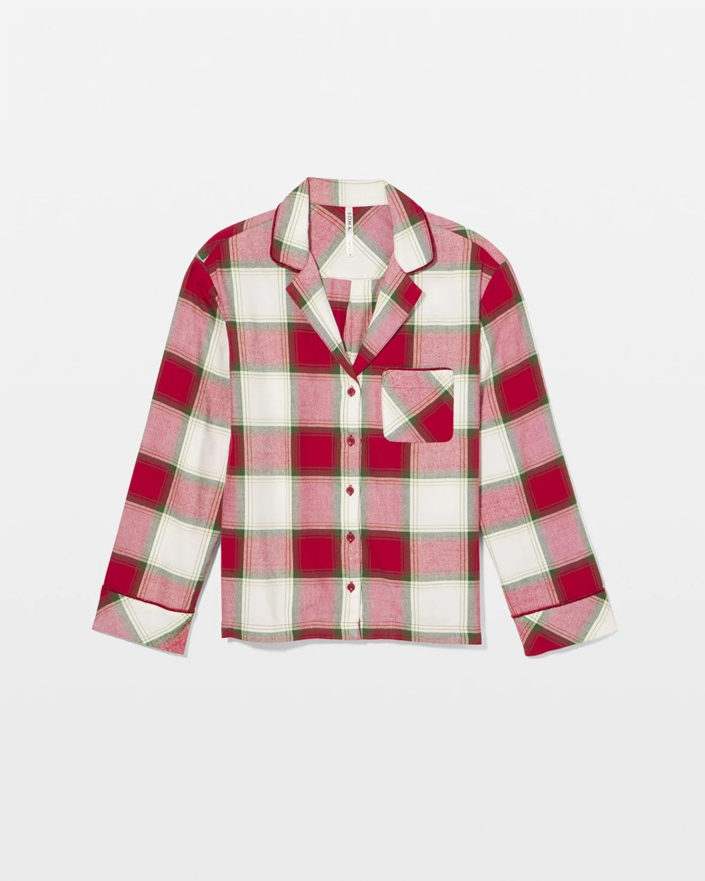 Long-Sleeve Notch Collar Pajama Top