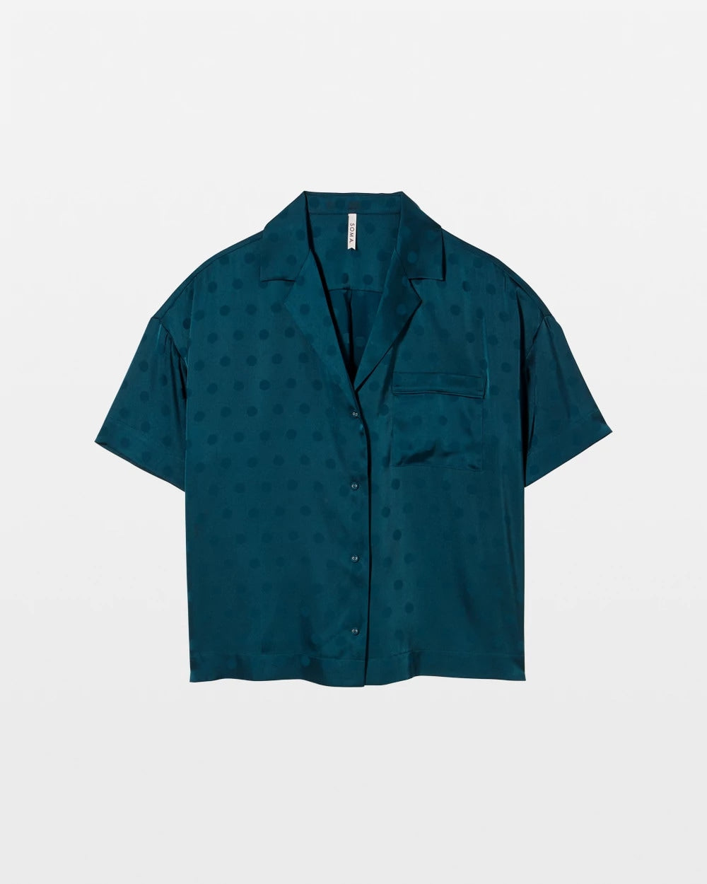 Jacquard Dot Relaxed Notch Collar Pajama Top