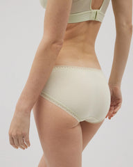 Cotton Hipster Panty with Lace Trim