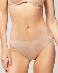 Cotton Hipster Panty with Lace Trim