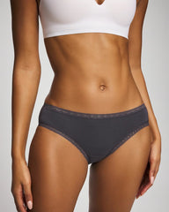 Cotton Hipster Panty with Lace Trim