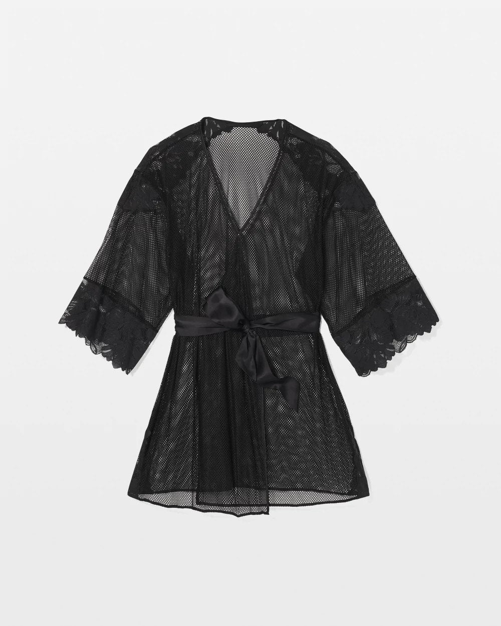 Robe with Mesh and Lace