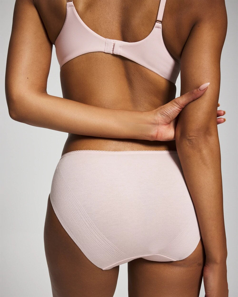 Cotton Blend High-Leg Panty with Lace