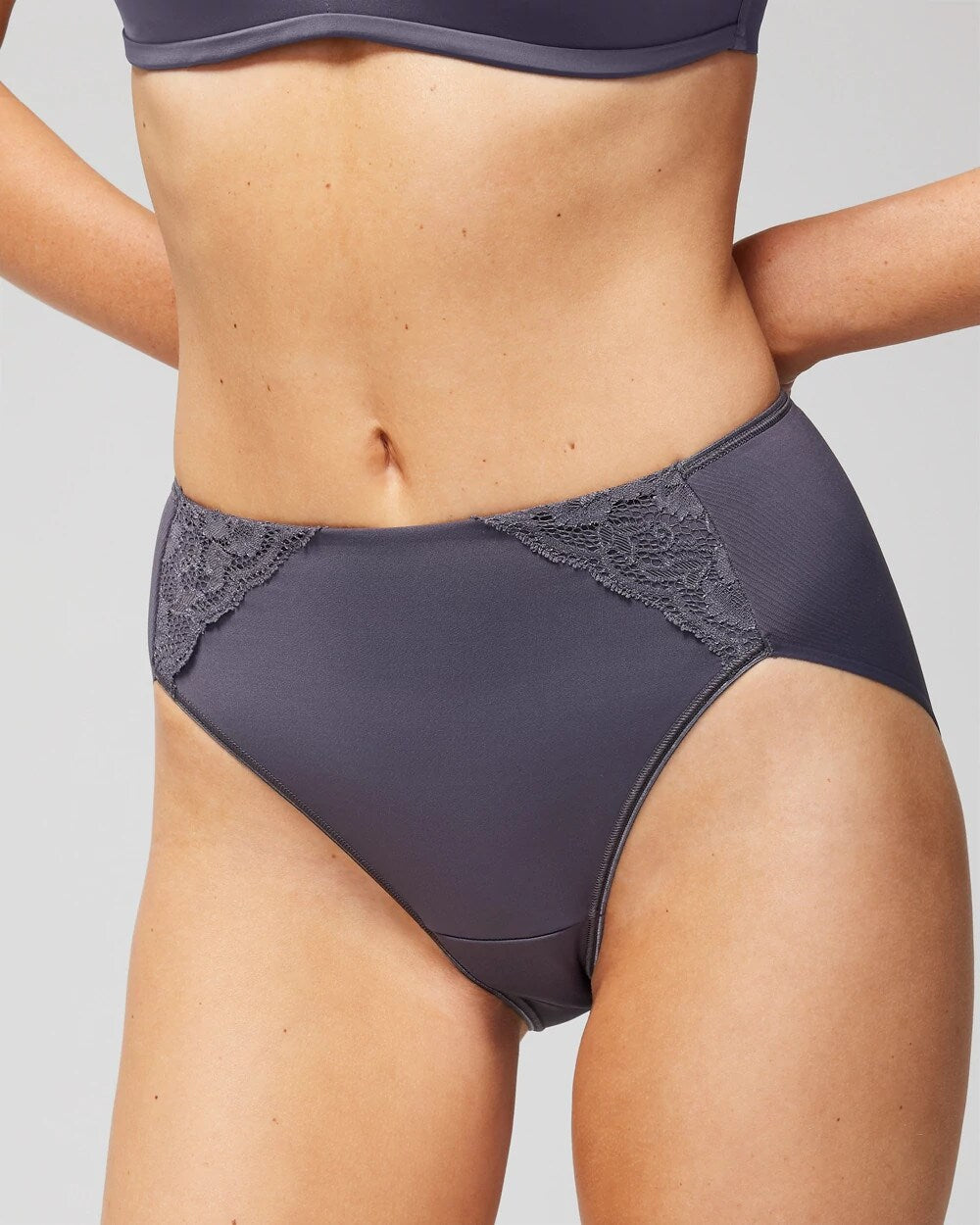 Tummy High-Leg Brief Panty with Lace