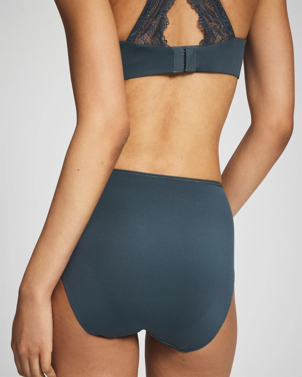 Tummy High-Leg Brief Panty with Lace