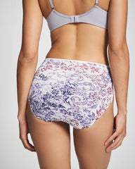 Tummy High-Leg Brief Panty with Lace