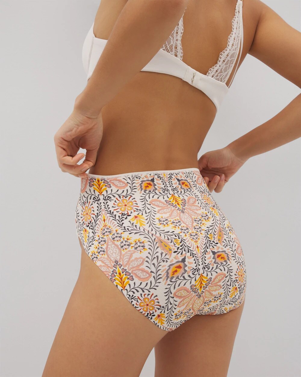 Tummy High-Leg Brief Panty with Lace