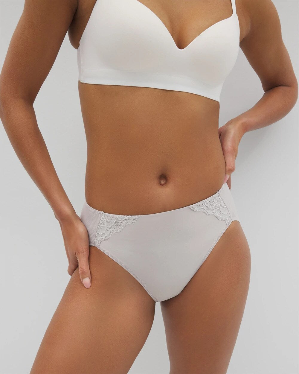 Tummy High-Leg Brief Panty with Lace