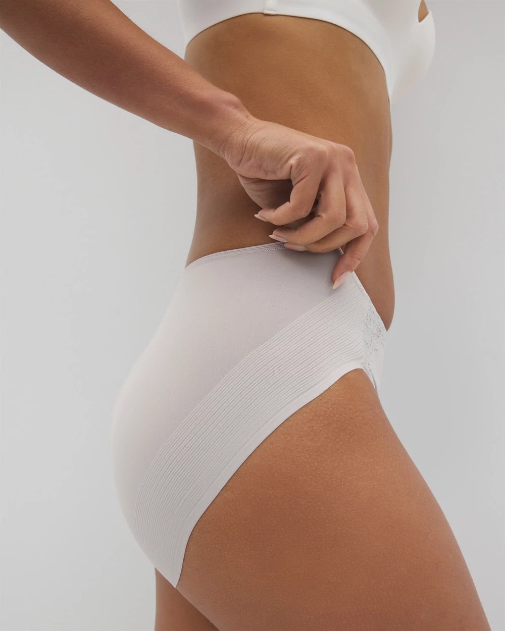 Tummy High-Leg Brief Panty with Lace
