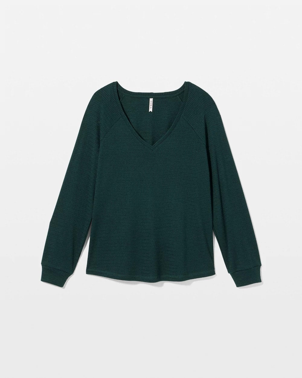 Cozy Waffle Long Sleeve V-Neck Pajama Top