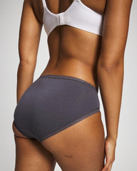 Cotton High-Leg Brief Panty with Lace Trim