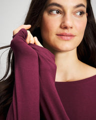 Ruched Long Sleeve Pajama Tee