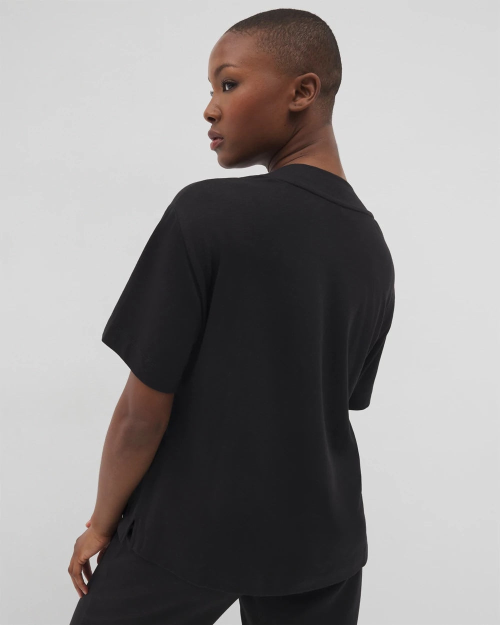 Button-Front Pajama Tee