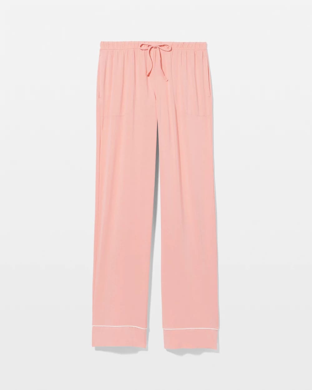 Solid Piped Pajama Pants