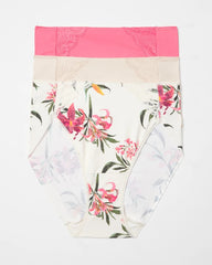 High-Leg Brief Panty with Lace 3 Pack