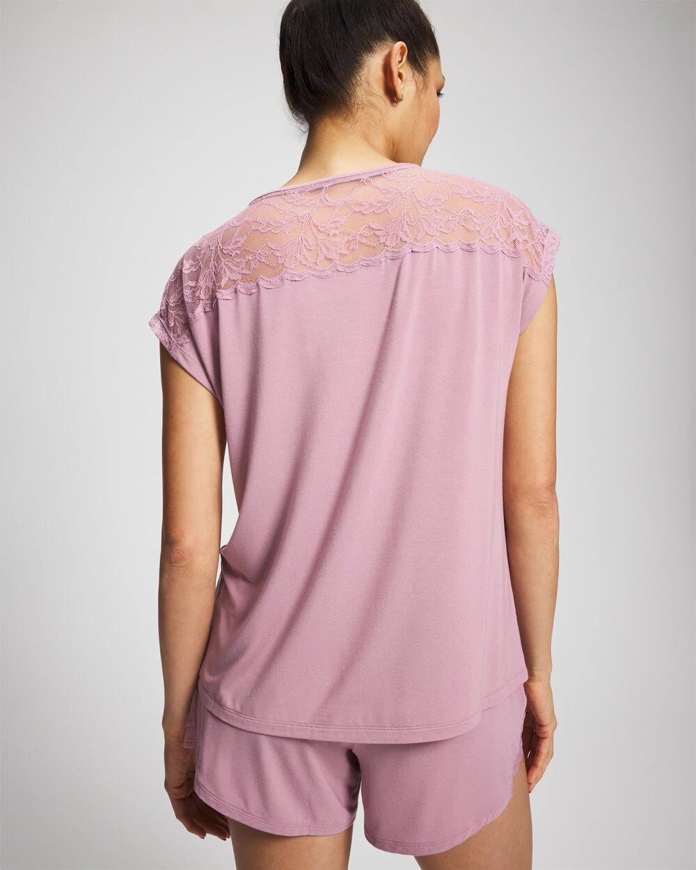 Short Sleeve Lace Pajama Tee