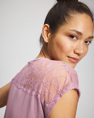Short Sleeve Lace Pajama Tee