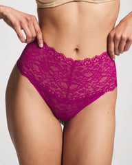 High-Waist Thong Panty with Enchanting Lace