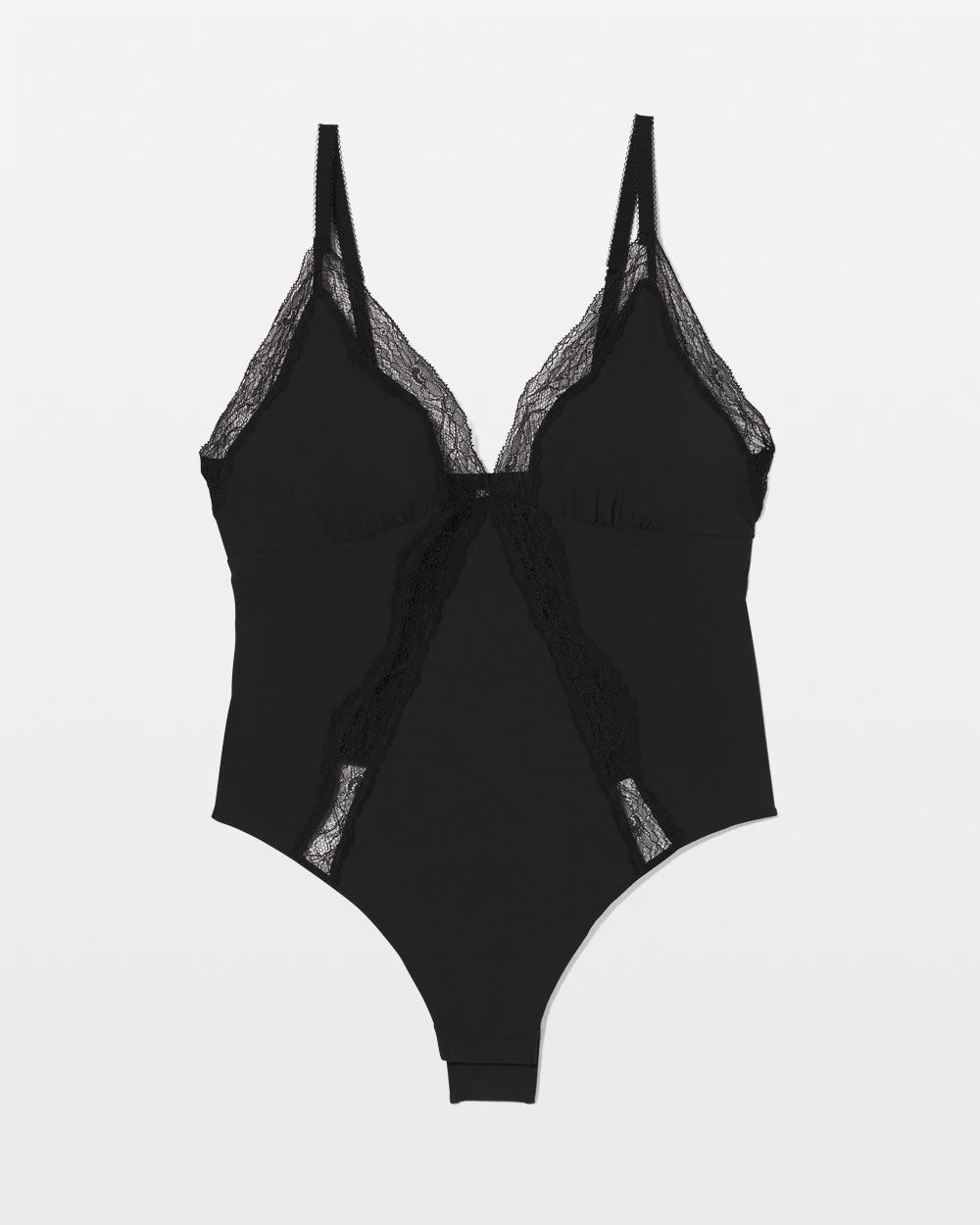 Stretch Crepe Lace Bodysuit