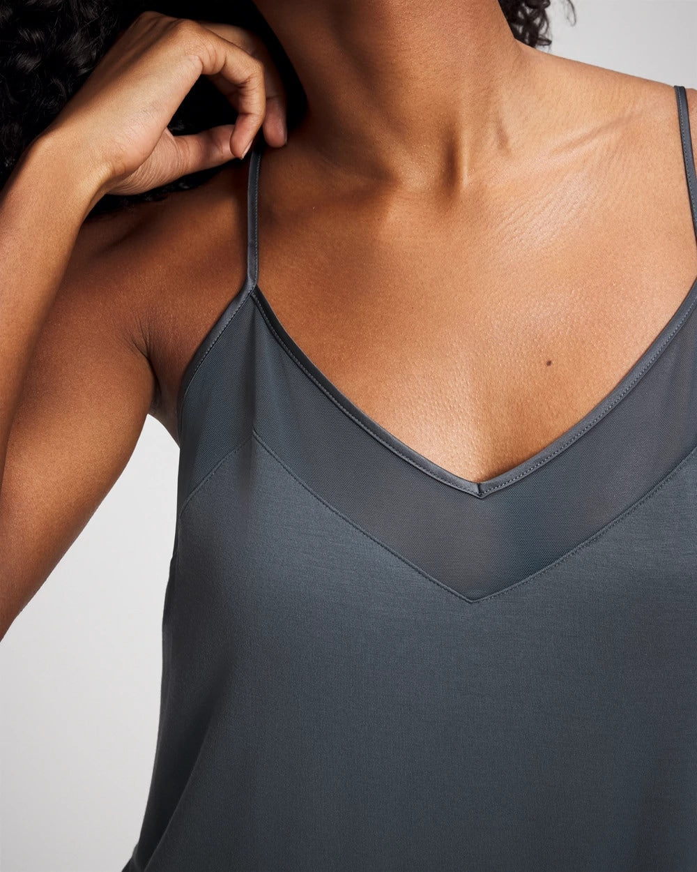 Mesh Trim Chemise