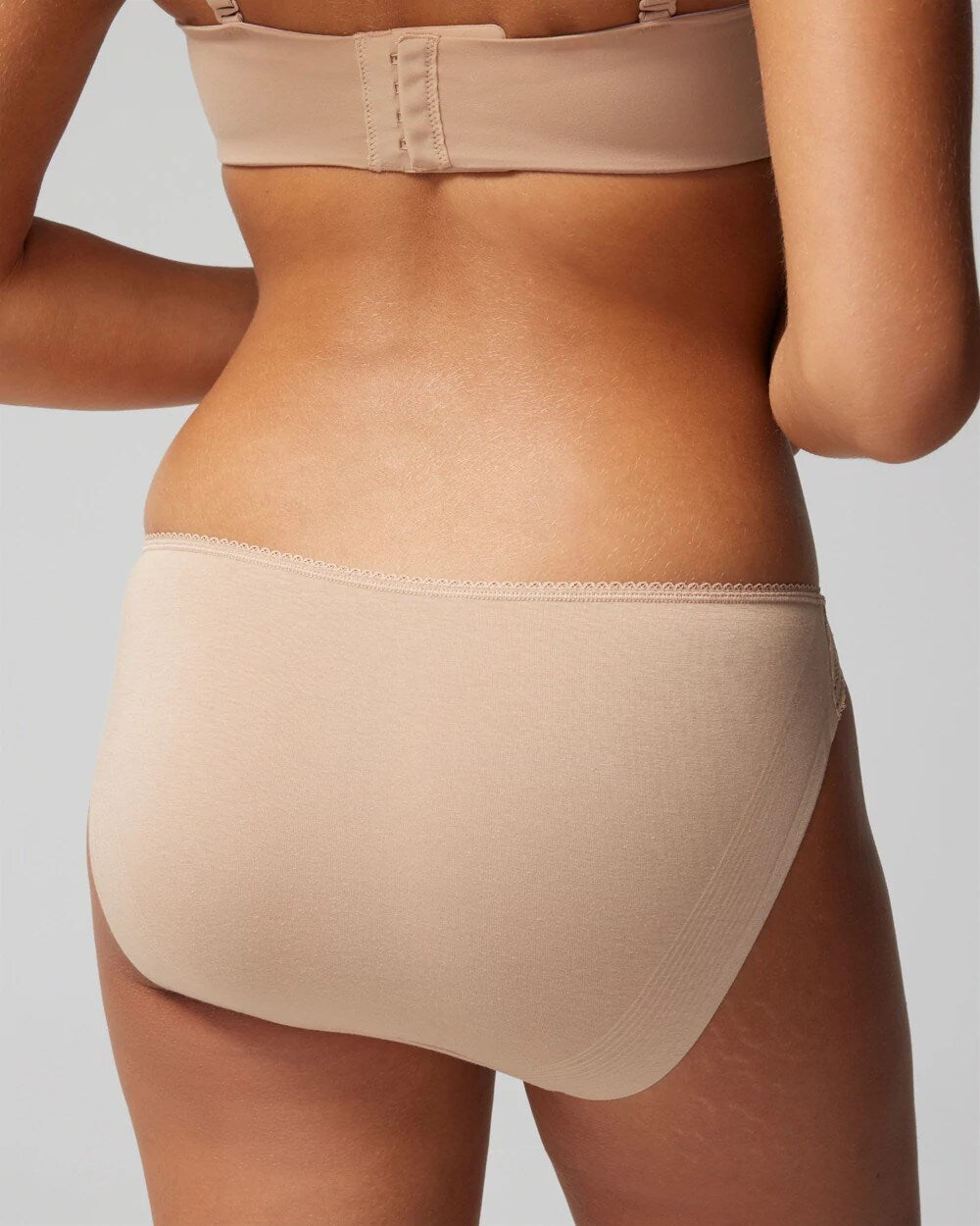 Cotton Blend Bikini Panty with Lace